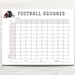 Football Squares Printable, Football Square Fundraiser, 100 Square ...