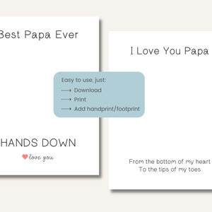 Father's Day Gift for Papa, Handprint Art Printable, Gift from Grandkids, Set of Two, Grandfather Sign, Grandpa DIY Craft, Instant Download image 3