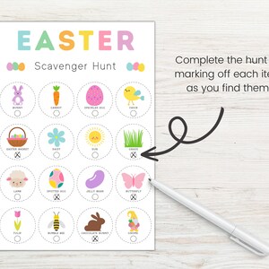 Easter Scavenger Hunt for Kids Printable, Indoor Treasure Hunt with Picture Cards to Hide, Easter Game for Kids, Easter Party Game Classroom image 3