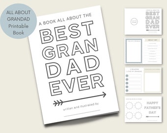 All About My Grandad Printable Book, Grandad Father's Day Card, Fathers Day Questionnaire, Grandad Interview, Best Grandad, Craft For Kids