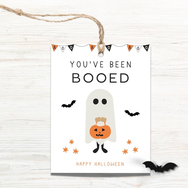You've Been Booed Tag Printable, Halloween Treat Tag, Boo Favor Tags, Halloween Favors for Classroom, Youve Been Booed Office, Neighborhood