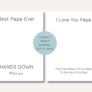 Father's Day Gift for Papa, Handprint Art Printable, Gift from Grandkids, Set of Two, Grandfather Sign, Grandpa DIY Craft, Instant Download image 2