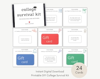 College Survival Kit Printable, Gift Card Holder for Graduate, College Care Package, Gift Card Book Box, High School Graduation Gift, Senior
