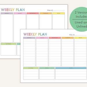 Weekly Planner Printable, Weekly Schedule Template, Weekly Planner to ...