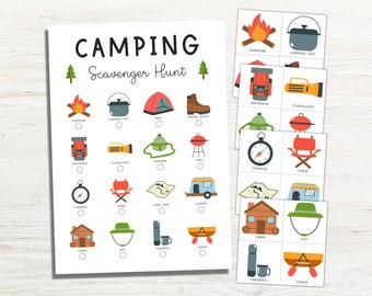 Camping Scavenger Hunt for Kids Printable, Hiking Scavenger Hunt, Camp Activities, Nature Walk, Scout Game, Nature Hunt, Road Trip Games