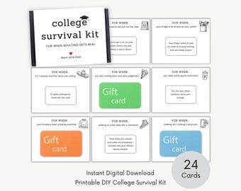 College Survival Kit Printable, College Care Package, Gift Card Holder for Graduate, Gift Card Book Box, High School Graduation Gift, Senior