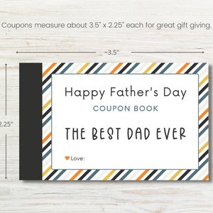 Father's Day Coupon Book, Father's Day Coupons, Father's Day Gift from Wife Kids, Printable Coupons, Instant Download, Last Minute Gift image 5