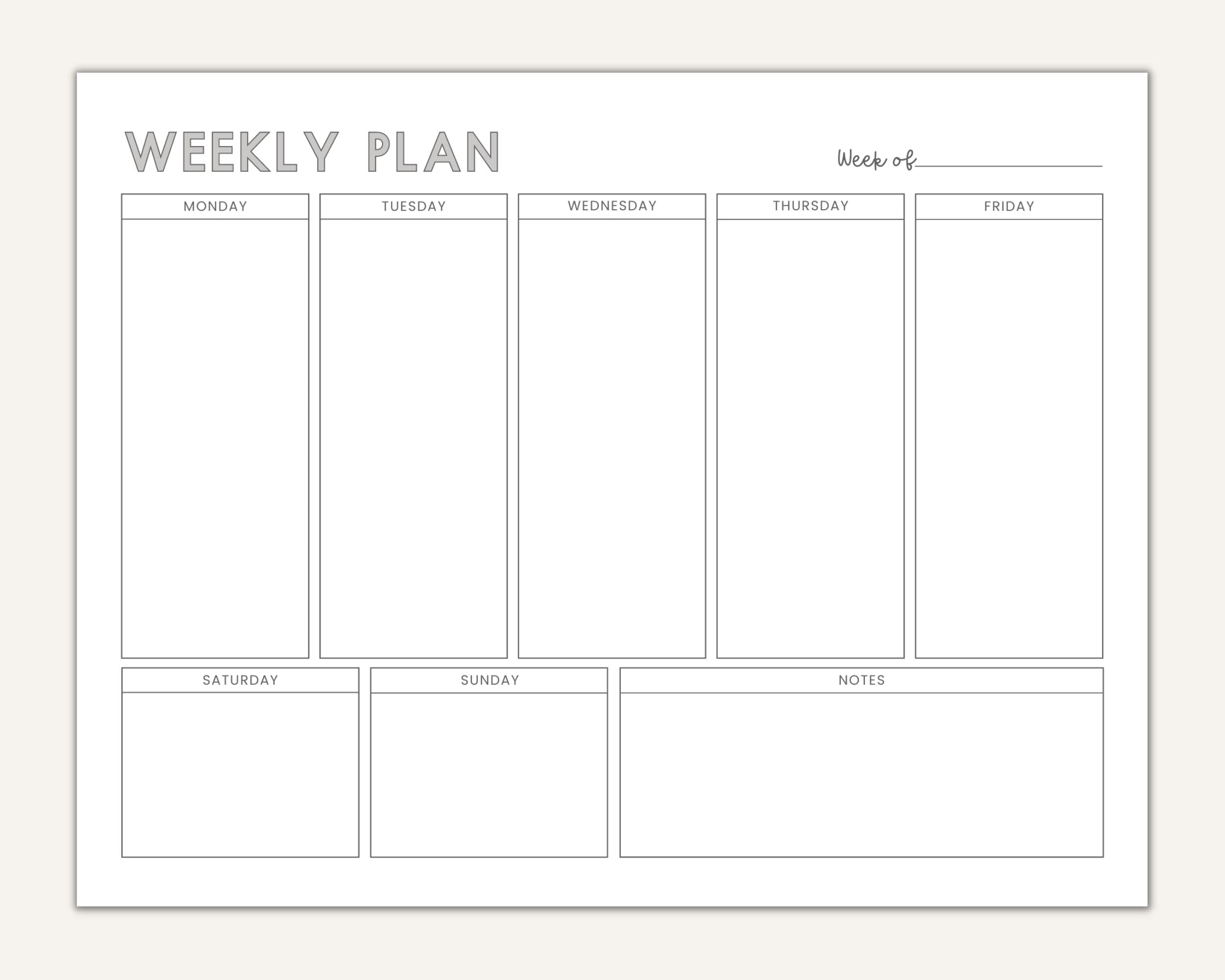 Weekly Schedule for Kids Printable Homeschool Weekly - Etsy