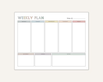 Weekly Planner Printable, Weekly Schedule for Kids, Weekly Planner To Do List, Family, Schedule Template Teacher, Weekly Calendar for Fridge