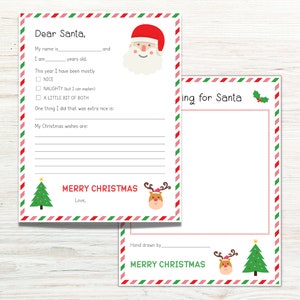 Brief an den Weihnachtsmann Printable, Weihnachtsbrief, Kinderbrief an den Weihnachtsmann, Weihnachtswunschliste, Weihnachten Printable für Kinder