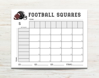 Football Squares Printable, Football Square Fundraiser, 25 Square Football Board, Football Square Template, Football Pool Template, Grid