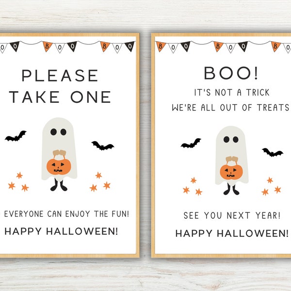 Please Take One Sign Halloween Printable, Out of Candy Sign, Trick or Treat Sign, Halloween Candy Sign, Door Sign, Porch Sign, Party Decor