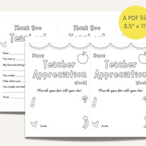 Teacher Gift Card Holder, Teacher Appreciation Printable, All About My Teacher, Teacher Questionnaire, Coloring, End of Year Teacher Gift image 3