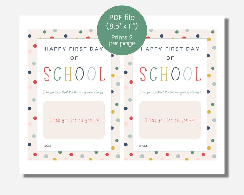 Back to School Gift Card Holder, First Day of School Card, Welcome Back ...