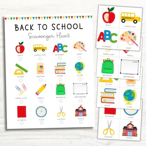 Chasse au trésor pour la rentrée avec cartes, Chasse au trésor dans la classe, Activités de rentrée à imprimer, Jeux scolaires, Premier jour d'école