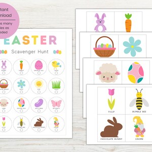 Easter Scavenger Hunt for Kids Printable, Indoor Treasure Hunt with Picture Cards to Hide, Easter Game for Kids, Easter Party Game Classroom image 6