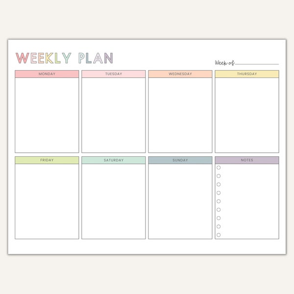 Weekly Schedule for Kids Printable, Homeschool Weekly Schedule, Weekly Planner To Do List, Kids Week Schedule, Week School Schedule