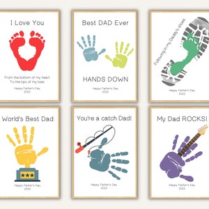 Father's Day Handprint Art Printable Handprint Gift for - Etsy