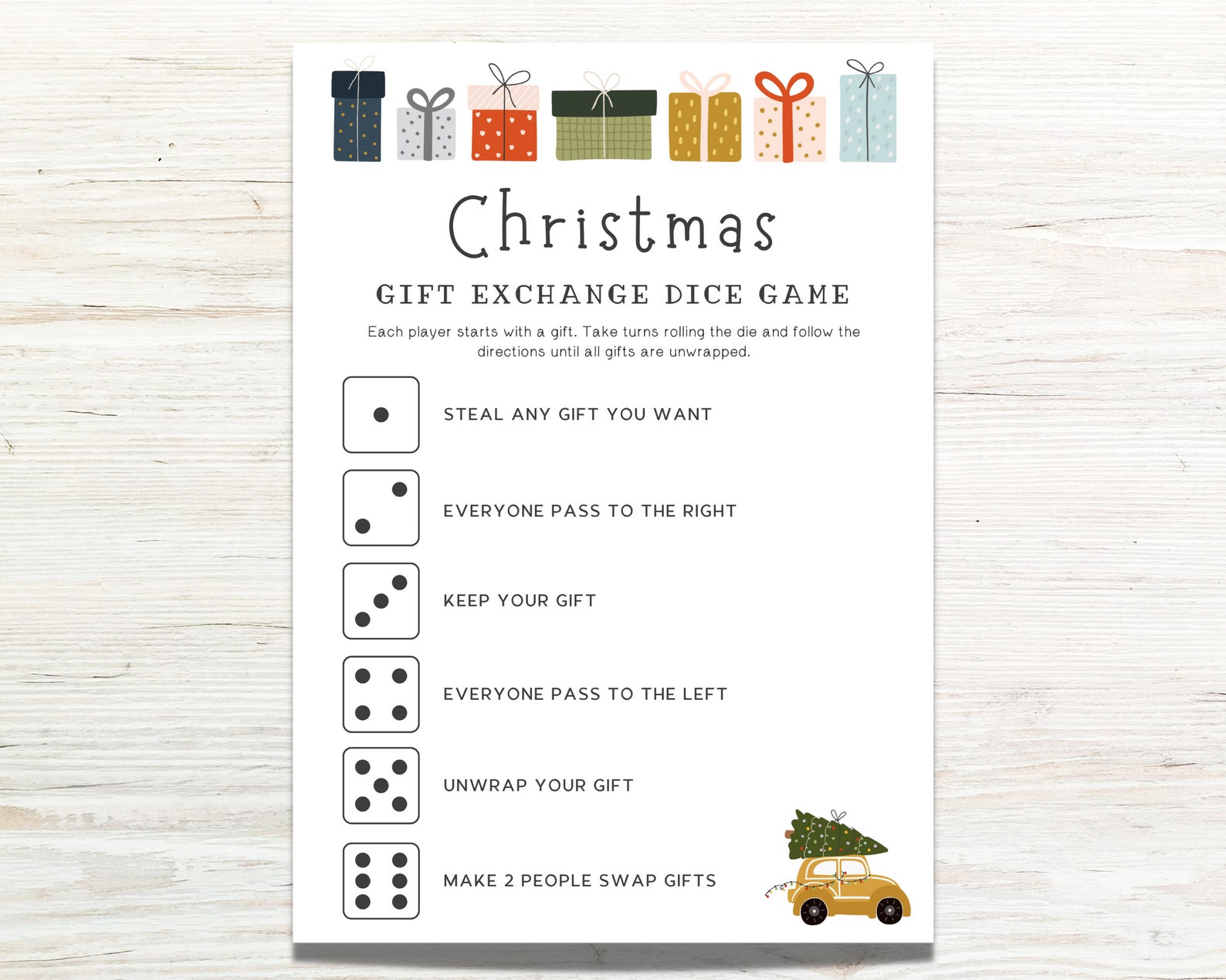 Christmas Gift Exchange Dice Game, Christmas White Elephant Gift