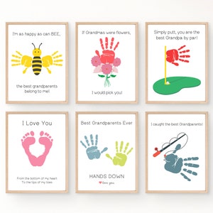 Grandparents Handprint Art Bundle, Grandparents Day Craft, Gift for Grandma and Grandpa, Handprint Craft Bundle, Grandparents Gift Keepsake