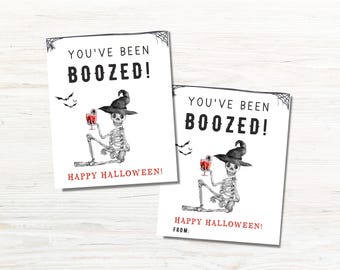 You've Been Boozed Beverage Tags Printable, We've Been Boozed, Wine Hang Tags, Neighborhood Boo, Beverage Tag, Printable Boo Tag, Wine Label
