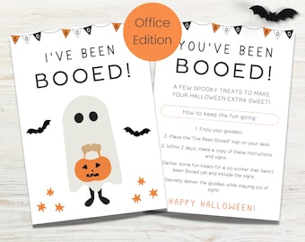 I've Been Booed Coworker Game, I've Been Booed at Work Printable, You've Been Booed for Co Worker, for Office, Booed Sign, Instant Download