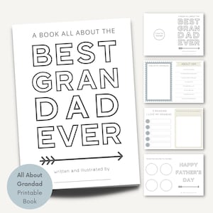 Tutto su mio nonno Libro stampabile, Biglietto per la festa del nonno, Questionario per la festa del papà, Intervista al nonno, Miglior nonno, Artigianato per bambini