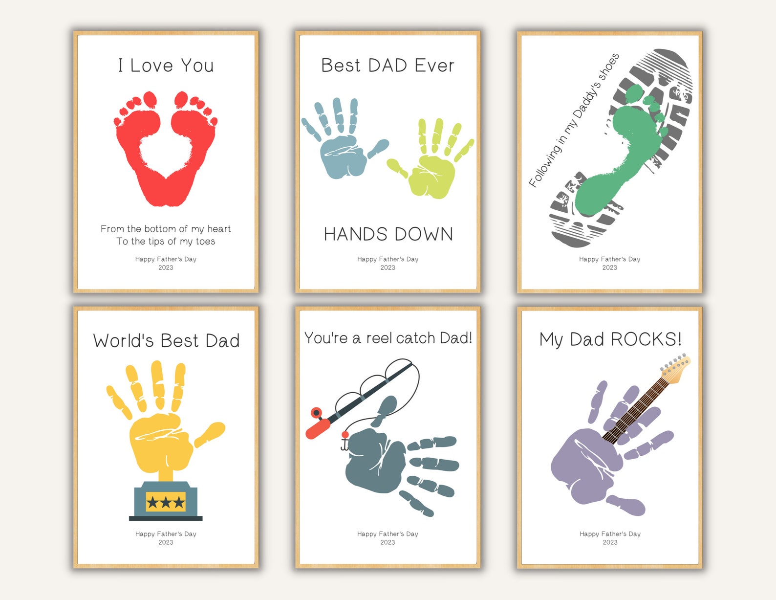 Father's Day Handprint Art Printable Bundle