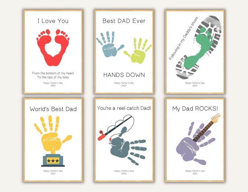 Father's Day Handprint Art Printable Bundle Handprint - Etsy