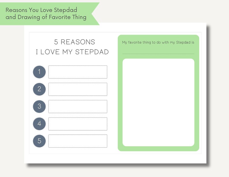 Step Dad Questions Printable All About My Stepdad Printable Book, All About Dad, Fathers Day Gift ...