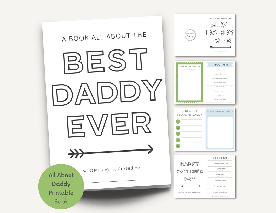 All About My Daddy Printable Book, Fathers Day Questionnaire, Daddy