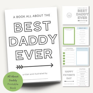 Tutto su mio papà Libro stampabile, Questionario per la festa del papà, Intervista al papà, Fai da te facile per la Festa del papà, Biglietto per papà, Artigianato per bambini, Miglior papà
