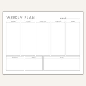 Weekly Schedule for Kids Printable, Homeschool Weekly Schedule, Minimalist Weekly Planner To Do List, Week at a Glance, Week School Schedule