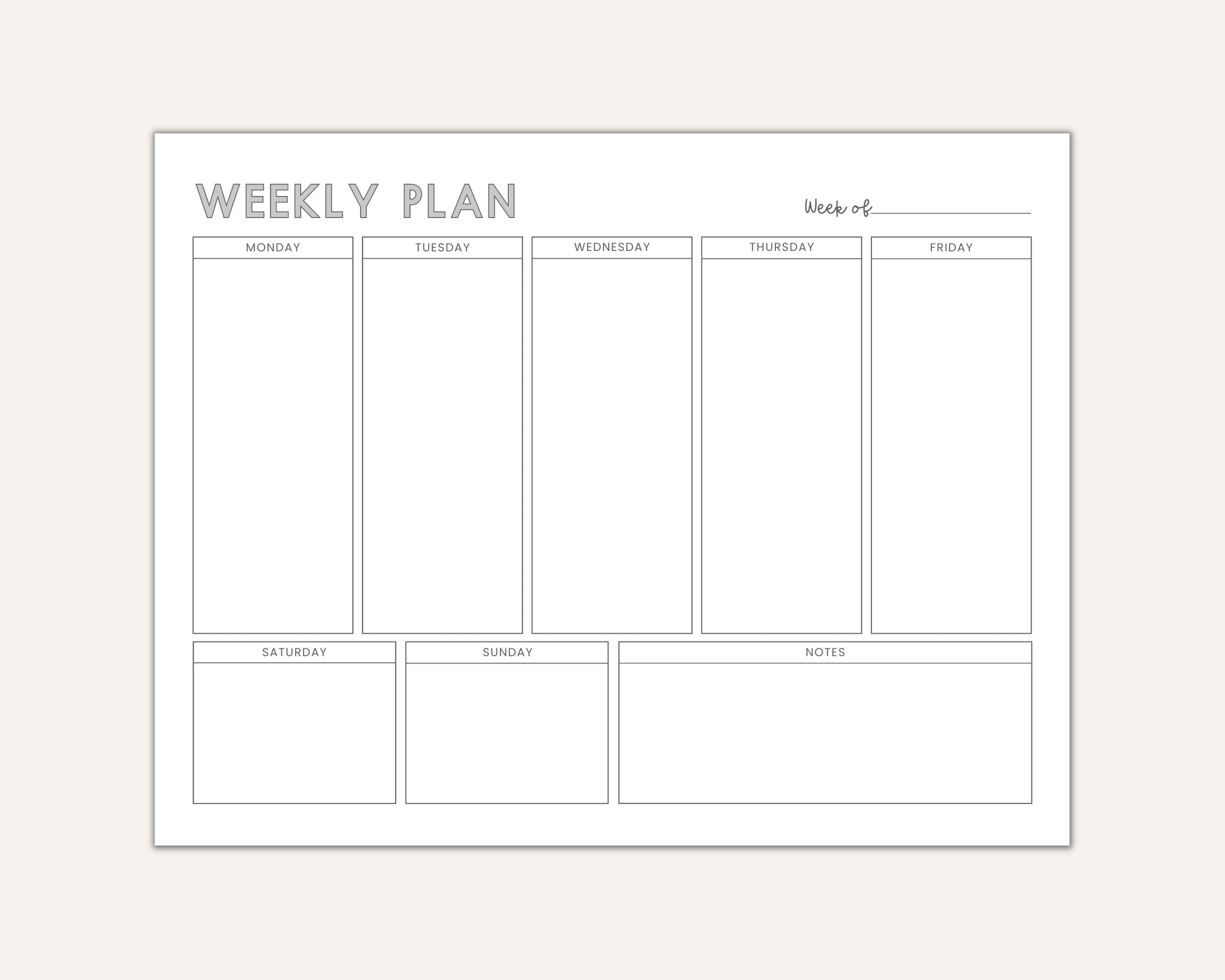 Weekly Schedule for Kids Printable, Homeschool Weekly Schedule, Minimalist Weekly Planner To Do List, Week at a Glance, Week School Schedule