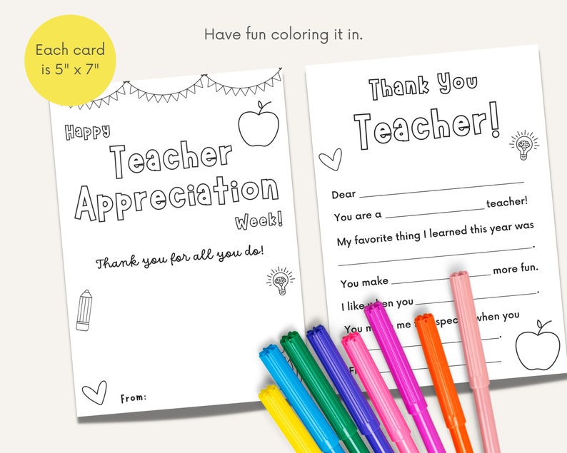 Teacher Gift Card Holder, Teacher Appreciation Printable, All About My Teacher, Teacher Questionnaire, Coloring, End of Year Teacher Gift image 4