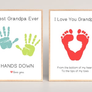Father's Day Gift for Grandpa, Handprint Art Printable, Gift from Grandkids, Set of Two, Grandfather Sign, Papa DIY Craft, Instant Download