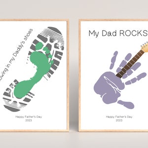 Father's Day Handprint Art Printable Bundle, Handprint Gift for Dad ...