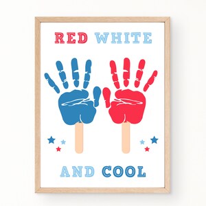 4th of July Handprint Art, Fourth of July Handprint Craft, 4th of July Activity for Kid, Toddler Handprint Art, Preschool Activity Printable