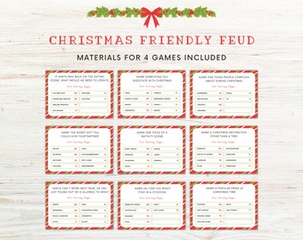 Christmas Friendly Feud Game, Printable Christmas Group Game, Holiday Family Trivia, Christmas Family Game Night, Fun Holiday Office Game