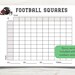 Football Squares Printable, Football Square Fundraiser, 100 Square ...