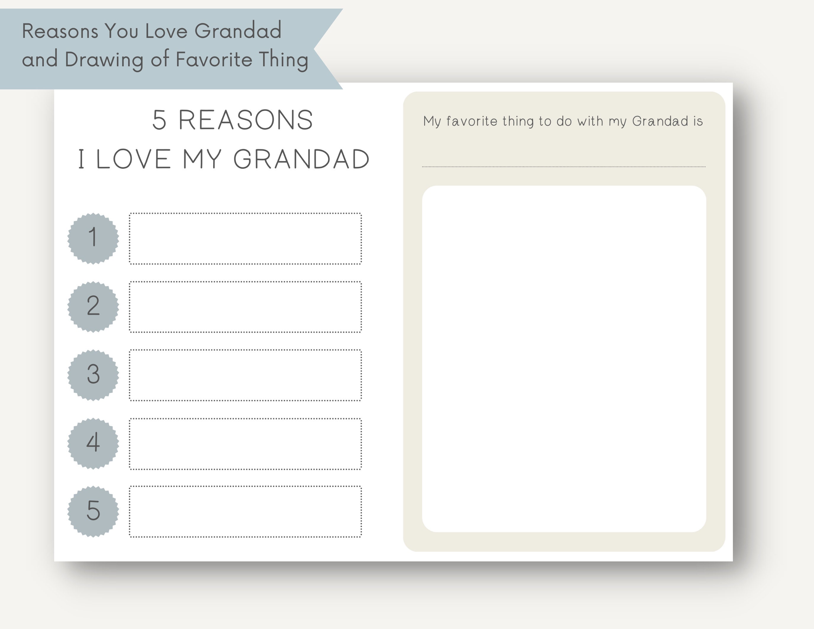 All About My Grandad Printable Book Grandad Father's Day - Etsy