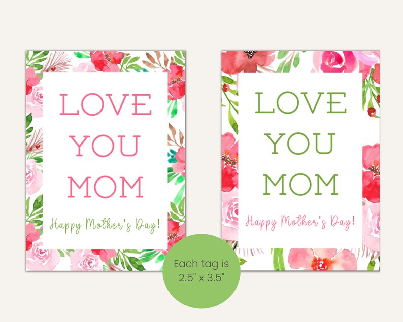 Mother's Day Gift Tags Tags for Mom Printable Mothers Etsy