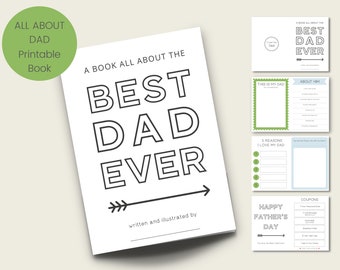 All About My Dad Printable Book, Fathers Day Questionnaire, Dad Interview, Easy Fathers Day DIY, Cards Printable, Craft For Kids, Best Dad