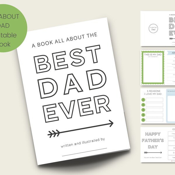 All About My Dad Printable Book, Fathers Day Questionnaire, Dad Interview, Easy Fathers Day DIY, Cards Printable, Craft For Kids, Best Dad