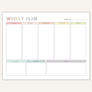 Weekly Schedule for Kids Printable, Homeschool Weekly Schedule, Weekly Planner To Do List, Kids Week Schedule, Week School Schedule