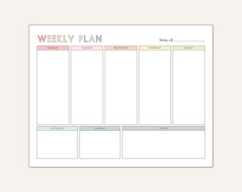 Weekly Schedule for Kids Printable, Homeschool Weekly Schedule, Weekly Planner To Do List, Kids Week Schedule, Week School Schedule