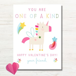 Einhorn Valentinstag druckbare, Valentinstag Einhorn Karte für Kinder, Mädchen Klassenzimmer Valentinstag, Lehrer Valentinstag Karte für Studenten, Lollipop Halter