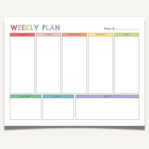 Weekly Schedule Template, Weekly Planner Printable, Homeschool Weekly Schedule, Weekly Planner To Do List, Kids Teens Week School Schedule