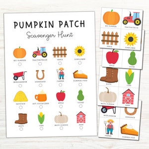 Pumpkin Patch Scavenger Hunt for Kids Printable, Indoor Outdoor Hunt, Fall Classroom Activity, Thanksgiving Autumn Games, Holiday Activities