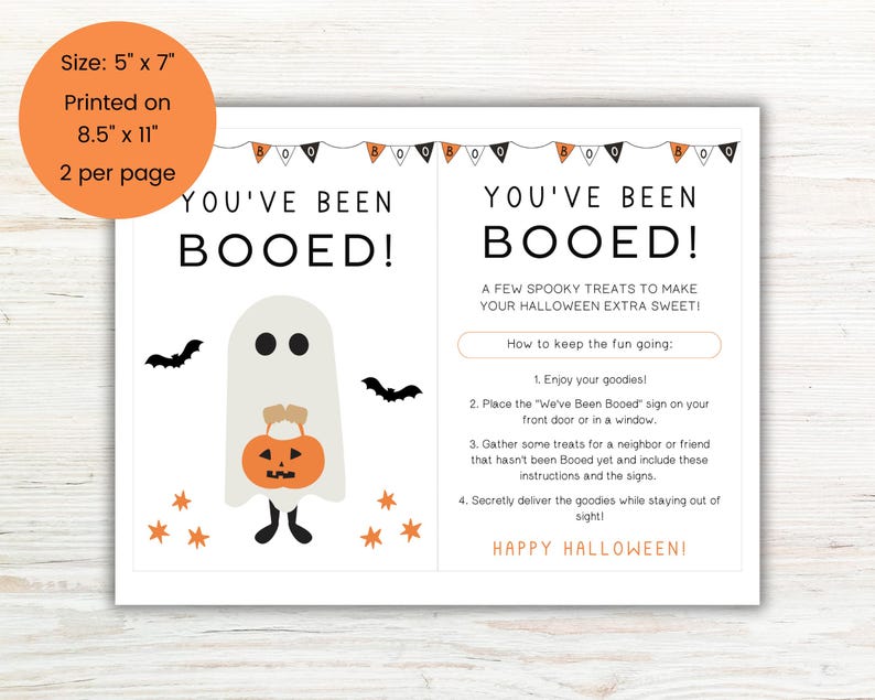 You've Been Booed Printable, Youve Been Booed Kit, Neighborhood Tradition, Halloween Boo Kit, We've Been Booed, Booed Sign, Instant Download image 2